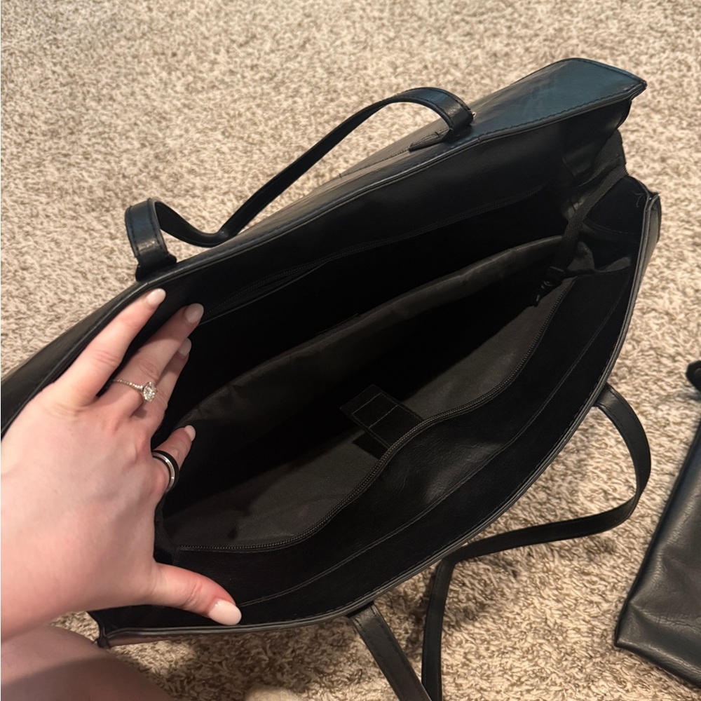 BEIS The Large Work Tote in Black with Matching Pouch - Picture 5 of 5